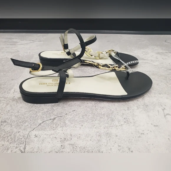 BRUNO MAGLI Marina Leather Embellished Thong Sandal - Black, 40 - Picture 2 of 7